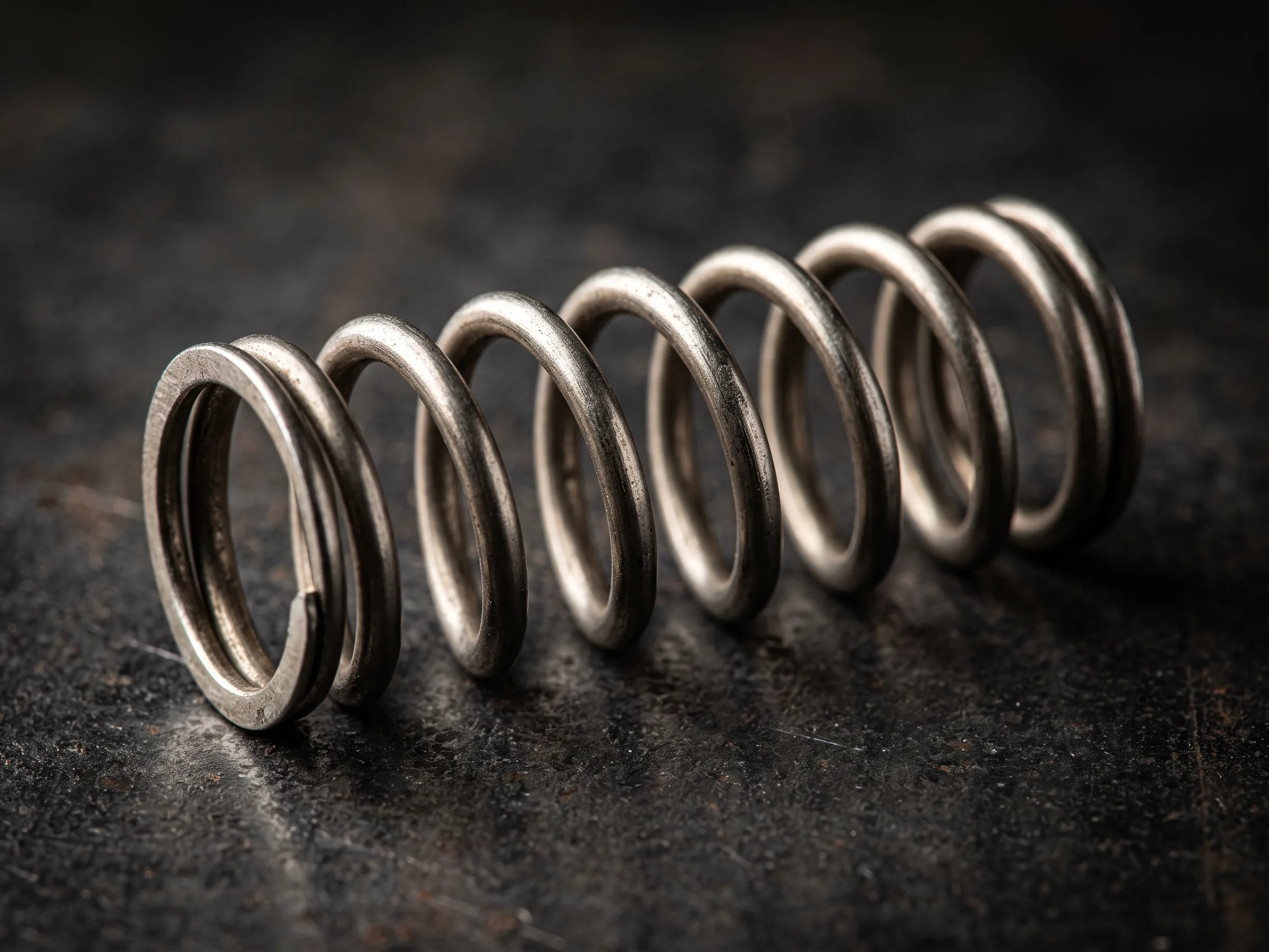 Close-up of a compression spring